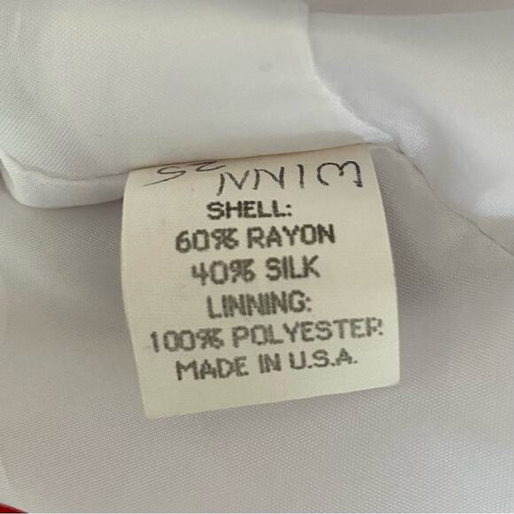 Mario Balthazar Silk Blend Sleeveless Sheath Dress Red White Floral Print 10 - Picture 6 of 7